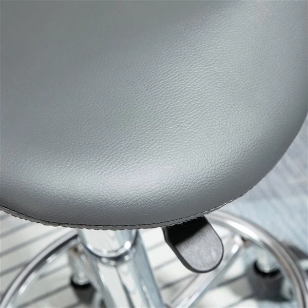 Tabouret HomCom gris en forme de selle 4 Tabouret HomCom gris en forme de selle – Image 4