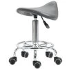Tabouret HomCom gris en forme de selle