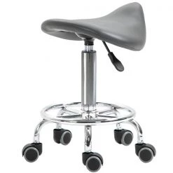 Tabouret HomCom gris en forme de selle