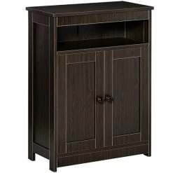 Armoire à linge HomCom autoportante en panneau de particules brun de 23.5 po l. x 31.5 po h. x 11.75 po p.