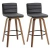 Tabourets de bar rembourrés HomCom pivotants noirs hauts (36 po et plus), paquet de 2