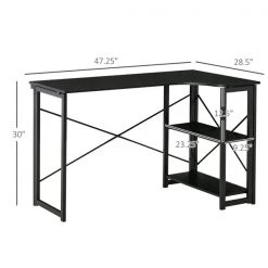 Bureau en L HomCom noir moderne/contemporain de 28,5 po -HOMCOM Soldes 2022 330974808 AlternateImage2 l