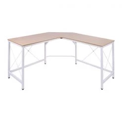 Bureau en L HomCom brun moderne/contemporain de 21,75 po