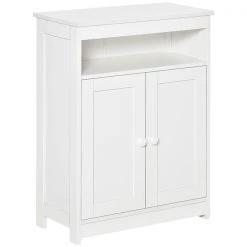 Armoire à linge HomCom autoportante en panneau de particules blanc de 23.5 po l. x 31.5 po h. x 11.75 po p.