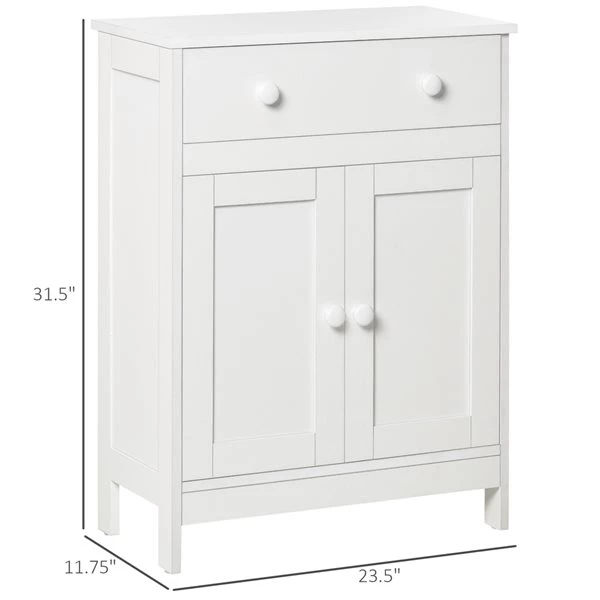 Armoire à linge autoportante HomCom en panneau de particules blanc de 23.5 po l. x 31.5 po h. x 11.75 po p. 3 Armoire à linge autoportante HomCom en panneau de particules blanc de 23.5 po l. x 31.5 po h. x 11.75 po p. – Image 3