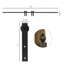 Ensemble de quincaillerie pour porte de grange HomCom noir mat de 6 pi 7 Ensemble de quincaillerie pour porte de grange HomCom noir mat de 6 pi -HOMCOM Soldes 2022 330974841 AlternateImage2 l