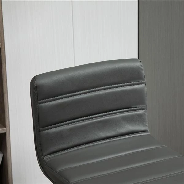 Tabourets de bar rembourrés HomCom pivotants gris hauts (36 po et plus), paquet de 2 4 Tabourets de bar rembourrés HomCom pivotants gris hauts (36 po et plus), paquet de 2 – Image 4