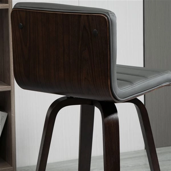 Tabourets de bar rembourrés HomCom pivotants gris hauts (36 po et plus), paquet de 2 5 Tabourets de bar rembourrés HomCom pivotants gris hauts (36 po et plus), paquet de 2 – Image 5