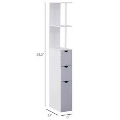 Armoire à linge HomCom autoportante en composite blanc et gris de 6 po l. x 55 po h. x 13 po p. -HOMCOM Soldes 2022 330974859 AlternateImage2 l