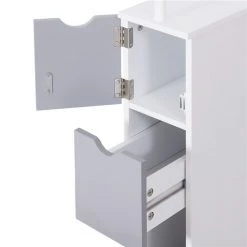 Armoire à linge HomCom autoportante en composite blanc et gris de 6 po l. x 55 po h. x 13 po p. -HOMCOM Soldes 2022 330974859 AlternateImage3 l