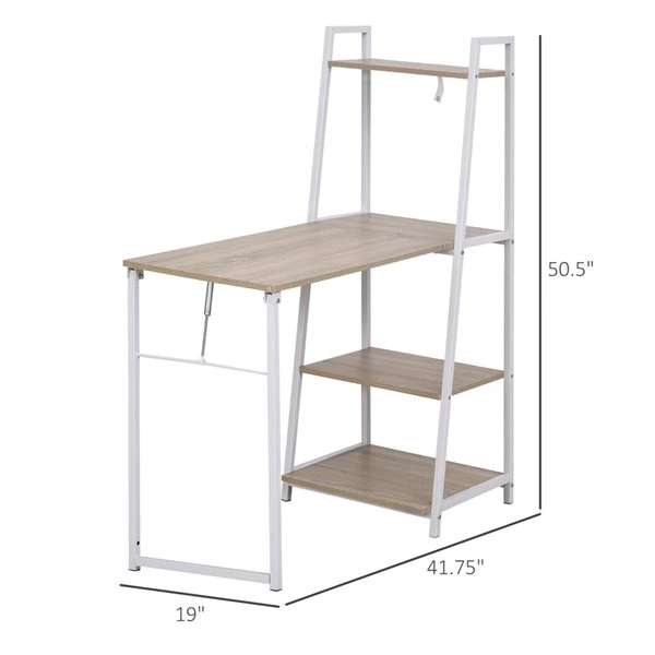 Bureau pliable HomCom brun moderne/contemporain de 17,25 po avec 3 étagères 3 Bureau pliable HomCom brun moderne/contemporain de 17,25 po avec 3 étagères – Image 3