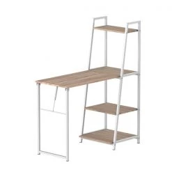 Bureau pliable HomCom brun moderne/contemporain de 17,25 po avec 3 étagères