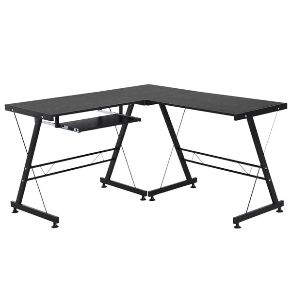 Bureau en L HomCom noir moderne/contemporain de 19,75 po 1 Bureau en L HomCom noir moderne/contemporain de 19,75 po