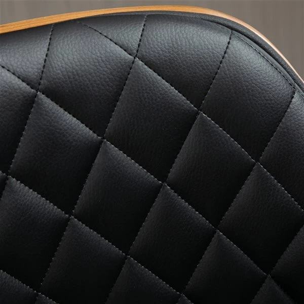 Tabourets de bar rembourrés HomCom pivotants noirs à hauteur réglable, paquet de 2 4 Tabourets de bar rembourrés HomCom pivotants noirs à hauteur réglable, paquet de 2 – Image 4