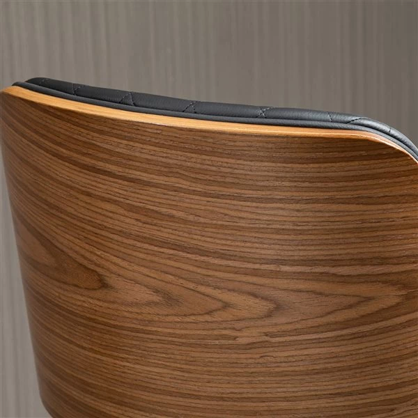 Tabourets de bar rembourrés HomCom pivotants noirs à hauteur réglable, paquet de 2 5 Tabourets de bar rembourrés HomCom pivotants noirs à hauteur réglable, paquet de 2 – Image 5