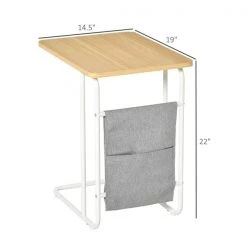 Table pour canapé HomCom rectangulaire en composite blanc et brun -HOMCOM Soldes 2022 330979318 AlternateImage2 l