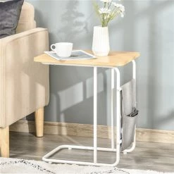 Table pour canapé HomCom rectangulaire en composite blanc et brun -HOMCOM Soldes 2022 330979318 AlternateImage3 l