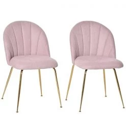 Chaises d'appoint HomCom contemporaines rembourrées en polyester (cadre en métal), ensemble de 2