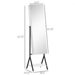 Armoire à bijoux HomCom noir et blanc autoportante verrouillable -HOMCOM Soldes 2022 330979481 AlternateImage2 l