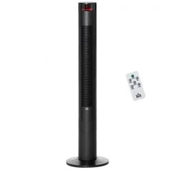 Tour de ventilation HomCom d'intérieur 3 vitesses à oscillation noir de 12,5 po