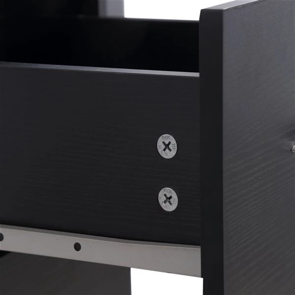 Bureau d'ordinateur HomCom noir moderne/contemporain de 47,25 po 5 Bureau d'ordinateur HomCom noir moderne/contemporain de 47,25 po – Image 5