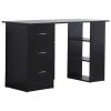 Bureau d'ordinateur HomCom noir moderne/contemporain de 47,25 po