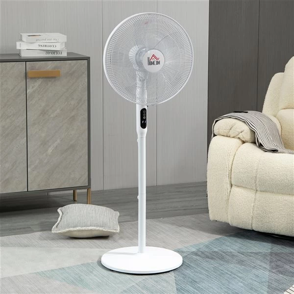 Ventilateur sur pieds HomCom d'intérieur à oscillation 3 vitesses blanc de 17,75 po 2 Ventilateur sur pieds HomCom d'intérieur à oscillation 3 vitesses blanc de 17,75 po – Image 2