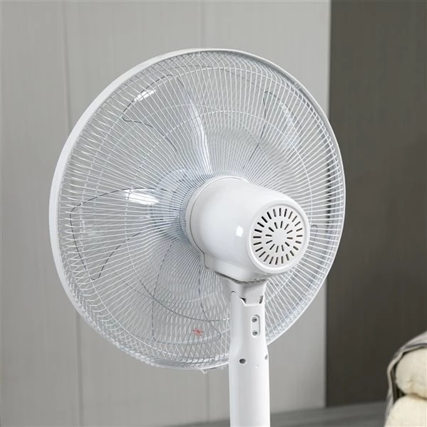 Ventilateur sur pieds HomCom d'intérieur à oscillation 3 vitesses blanc de 17,75 po 4 Ventilateur sur pieds HomCom d'intérieur à oscillation 3 vitesses blanc de 17,75 po – Image 4