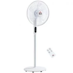 Ventilateur sur pieds HomCom d'intérieur à oscillation 3 vitesses blanc de 17,75 po