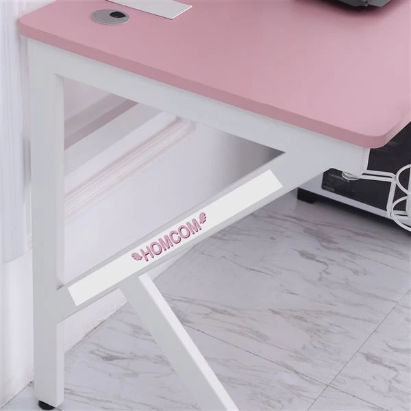 Bureau d'ordinateur HomCom moderne/contemporain rose de 47,25 po 5 Bureau d'ordinateur HomCom moderne/contemporain rose de 47,25 po – Image 5