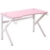 Bureau d'ordinateur HomCom moderne/contemporain rose de 47,25 po