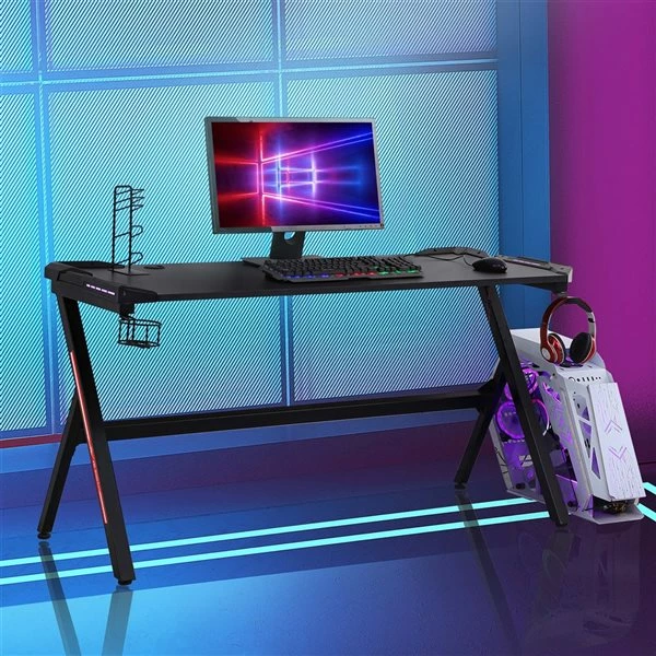 Bureau d'ordinateur HomCom moderne/contemporain noir de 47,25 po 2 Bureau d'ordinateur HomCom moderne/contemporain noir de 47,25 po – Image 2