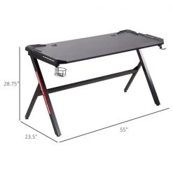 Bureau d'ordinateur HomCom moderne/contemporain noir de 55 po -HOMCOM Soldes 2022 330982061 AlternateImage2 l