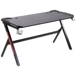 Bureau d'ordinateur HomCom moderne/contemporain noir de 55 po