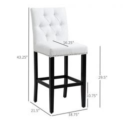 Tabouret de bar blanc crème de 29,5 po par HomCom, ens. de 2 -HOMCOM Soldes 2022 330989409 AlternateImage2 l