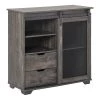 Buffet brun foncé/noir industriel en composite par HomCom