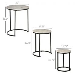 Ensemble de tables gigognes en MDF gris avec cadre en acier par HomCom, 3 pièces 7 Ensemble de tables gigognes en MDF gris avec cadre en acier par HomCom, 3 pièces -HOMCOM Soldes 2022 330989439 AlternateImage2 l