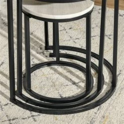 Ensemble de tables gigognes en MDF gris avec cadre en acier par HomCom, 3 pièces 8 Ensemble de tables gigognes en MDF gris avec cadre en acier par HomCom, 3 pièces -HOMCOM Soldes 2022 330989439 AlternateImage3 l