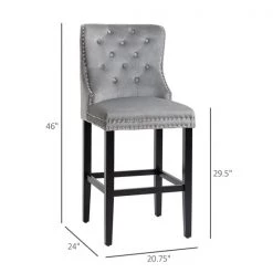 Tabouret de bar rembourré gris de 29,5 po par HomCom, ens. de 2 -HOMCOM Soldes 2022 330989450 AlternateImage2 l