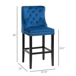 Tabouret de bar rembourré bleu de 29,5 po par HomCom, ens. de 2 -HOMCOM Soldes 2022 330989451 AlternateImage2 l