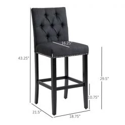 Tabouret de bar gris foncé de 29,5 po par HomCom, ens. de 2 7 Tabouret de bar gris foncé de 29,5 po par HomCom, ens. de 2 -HOMCOM Soldes 2022 330989474 AlternateImage2 l