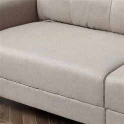 Causeuse de style milieu du siècle par HomCom en polyester beige -HOMCOM Soldes 2022 330992251 AlternateImage4 l