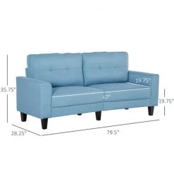 Causeuse de style milieu du siècle par HomCom en polyester bleu clair 7 Causeuse de style milieu du siècle par HomCom en polyester bleu clair -HOMCOM Soldes 2022 330992252 AlternateImage2 l