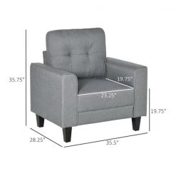Fauteuil d'appoint moderne par HomCom en mélange de polyester gris 7 Fauteuil d'appoint moderne par HomCom en mélange de polyester gris -HOMCOM Soldes 2022 330992257 AlternateImage2 l