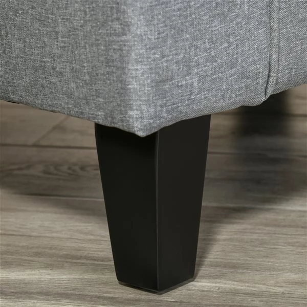 Fauteuil d'appoint moderne par HomCom en mélange de polyester gris 4 Fauteuil d'appoint moderne par HomCom en mélange de polyester gris – Image 4