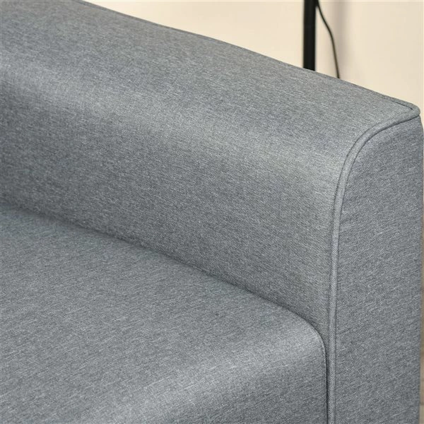 Fauteuil d'appoint moderne par HomCom en mélange de polyester gris 5 Fauteuil d'appoint moderne par HomCom en mélange de polyester gris – Image 5