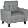 Fauteuil d'appoint moderne par HomCom en mélange de polyester gris