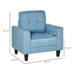 Fauteuil d'appoint moderne par HomCom en mélange de polyester bleu clair -HOMCOM Soldes 2022 330992261 AlternateImage2 l
