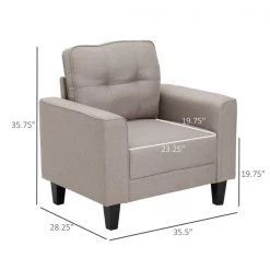 Fauteuil d'appoint moderne par HomCom en mélange de polyester beige 7 Fauteuil d'appoint moderne par HomCom en mélange de polyester beige -HOMCOM Soldes 2022 330992263 AlternateImage2 l