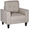 Fauteuil d'appoint moderne par HomCom en mélange de polyester beige